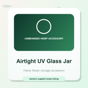 Airtight UV Glass Hemp Flower Storage Jar generic unbranded hemp accessory product image