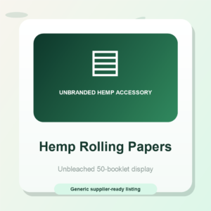 Unbleached Hemp Rolling Papers - 50 Booklet Display generic unbranded hemp accessory product image